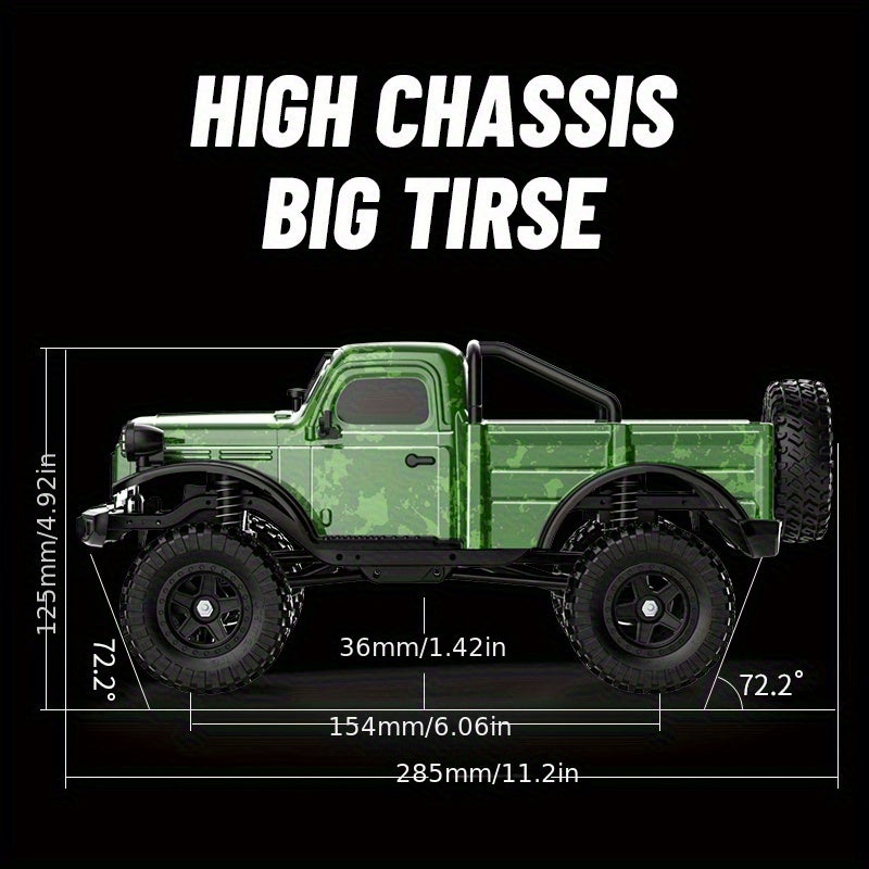 High-Torque RC Pickup Crawler 2025 High-Torque RC Pickup Crawler - Carbon Brushed Motor, Ultra-Low Center Chassis, Lightweight Vacuum Shell & Wide-Traction Axle System for All-Terrain Rock Climbing & Obstacle Dominance