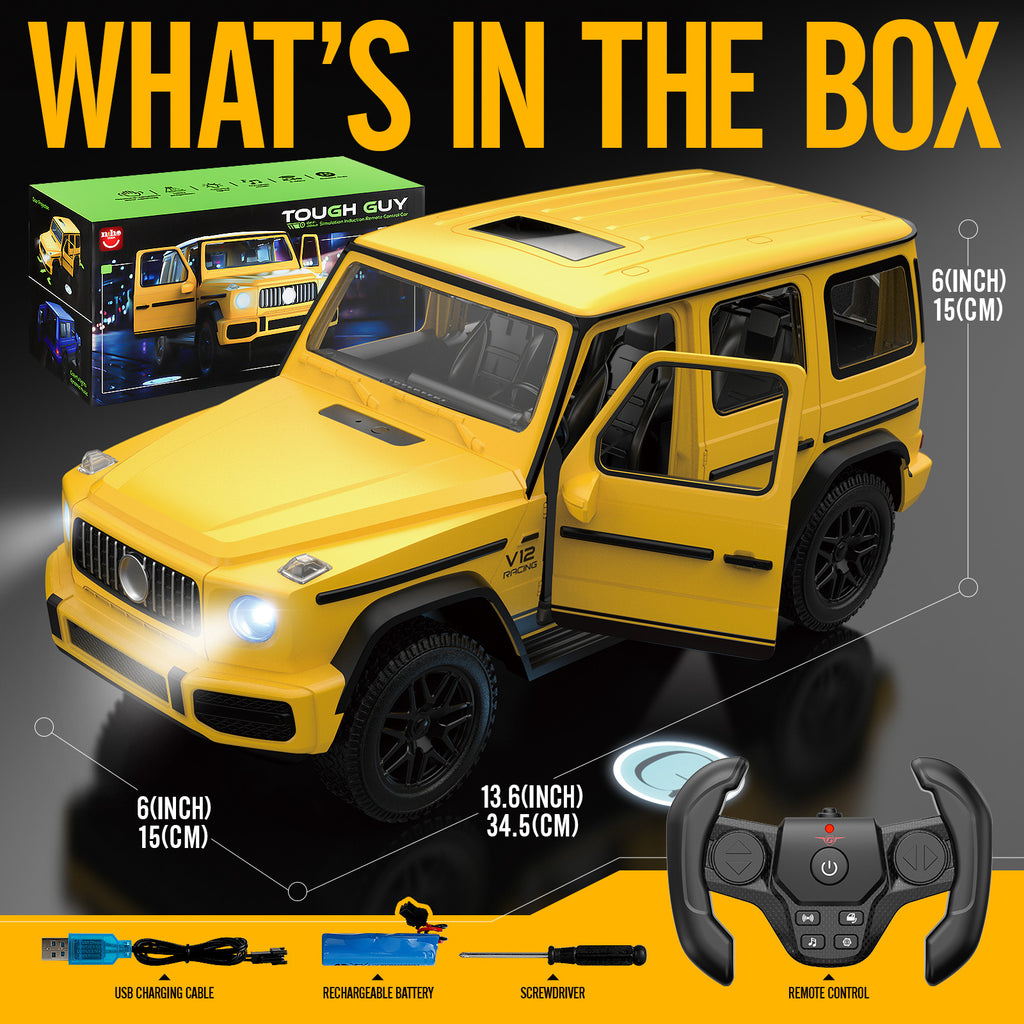Big Remote-controlled Car Off-road Vehicle Gesture Sensing RC Cars electric Door Opening with LED lights Children's Toy RC Car Oversized 6-12 Year Old Boy Birthday Gift