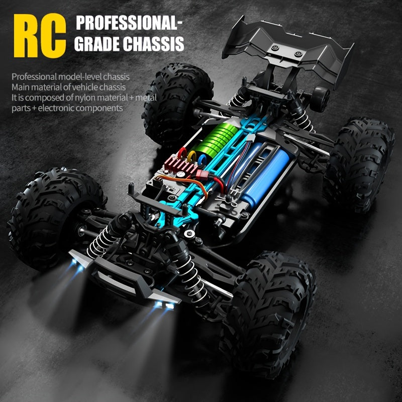 2.4G 1:16 4WD High-Speed Brushless RC Car with 3-Mode LED Headlights, 70KM\u002FH Top Speed, Realistic Design & USB Rechargeable Battery - Durable Plastic Remote Control Vehicle for Outdoor Play, Birthday\u002FChristmas Gift, Remote Control Car, Adventure