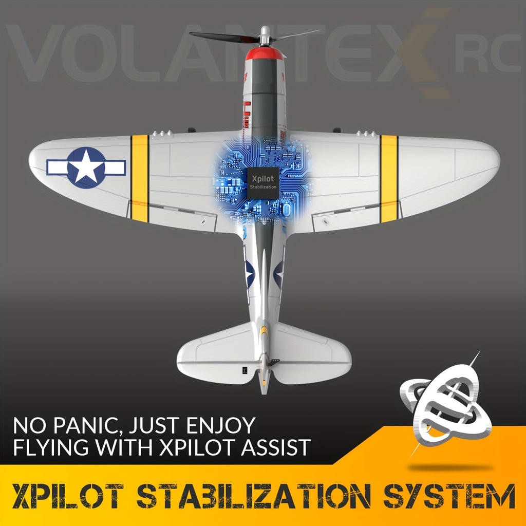 Volantex RC Airplane P40 Fighter Warhawk & P47 Thunderbolt 2.4GHz 4CH EPP 6-Axis Gyro 400mm Wingspan One Key U-Turn Aerobatic with 2 batteries Remote Control Plane for Beginners