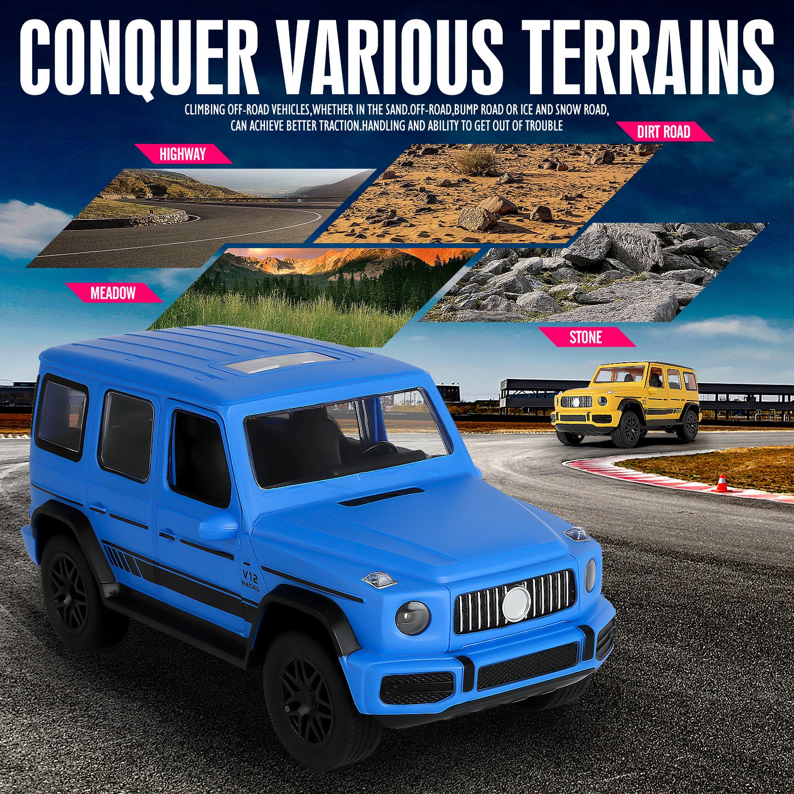 Big Remote-controlled Car Off-road Vehicle Gesture Sensing RC Cars electric Door Opening with LED lights Children's Toy RC Car Oversized 6-12 Year Old Boy Birthday Gift