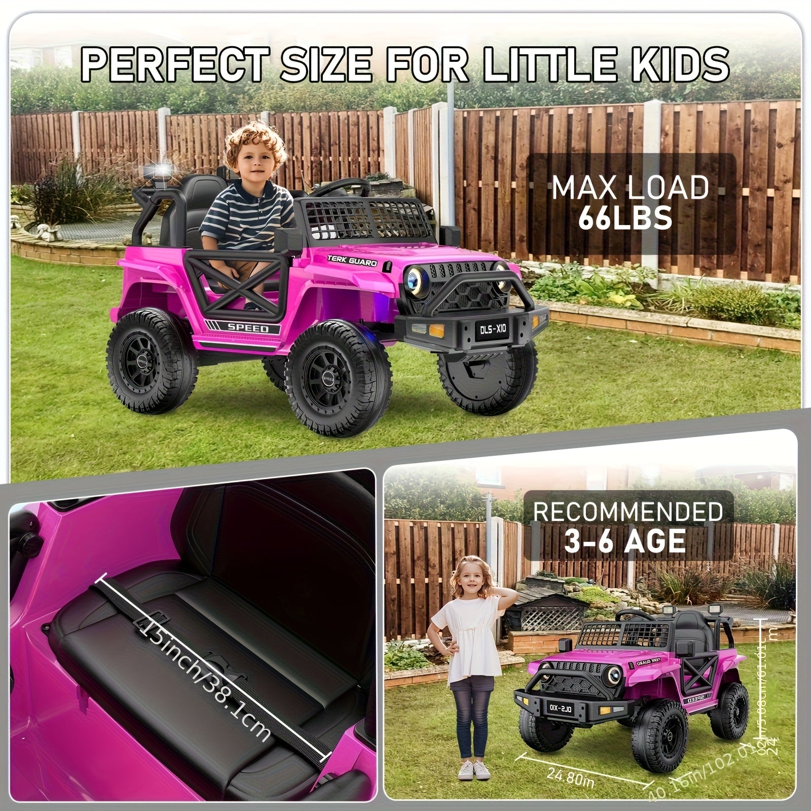 12V7AH Children's Remote Control Car, Children's Music Player, Shock Absorption System, Electric SUV, Suitable for Birthday Gifts And Various Holiday Gifts for Boys And Girls Aged 3-8