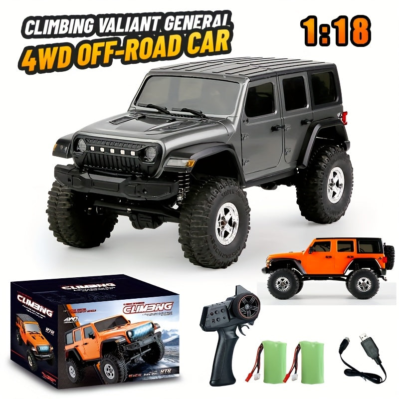 1\u002F18 Full Scale RC Rock Crawler RC Truck 4x4 Off Road Remote Control Car 3 Speed Adjustment 370 Brushed Motor with Led Light Hobby Toy for Adult 12km\u002Fh