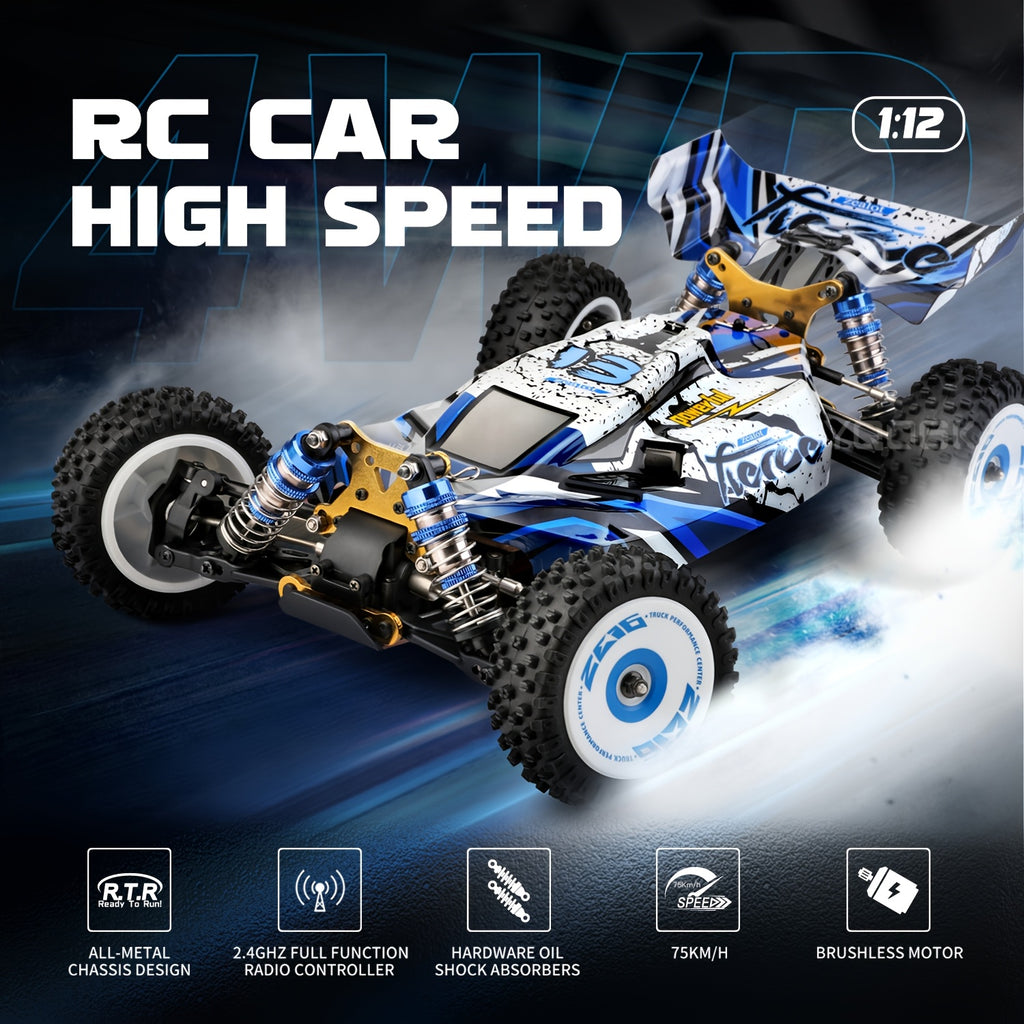 1:12 RC Car, 75KM\u002FH Remote Control Racing Car, 4WD Remote Control Car Professional Racing Car Brushless Electric High-speed Off-road Drift Remote Control Toy Boy Adult Birthday Gift, Holiday Gift