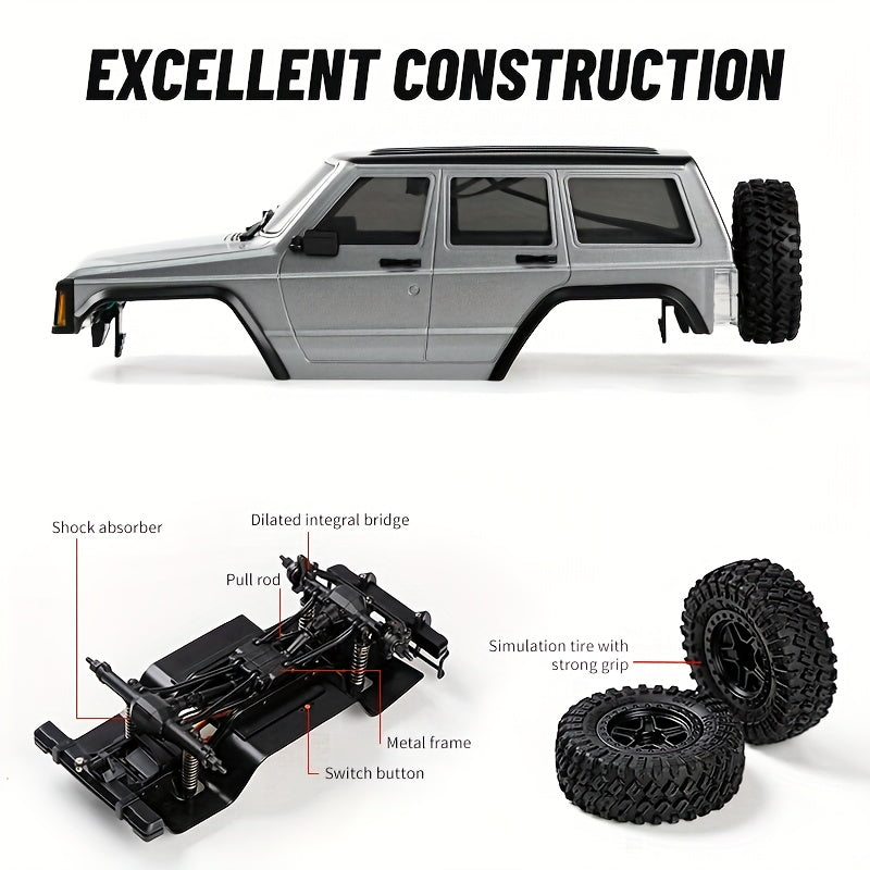 1\u002F18 Scale Off-Road RC Crawler Car for Boys - High Torque 4WD Remote Control Vehicle, 20A ESC Rock Climbing Toy for Kids | Cool Stuff for Room Decor & Halloween Gifts