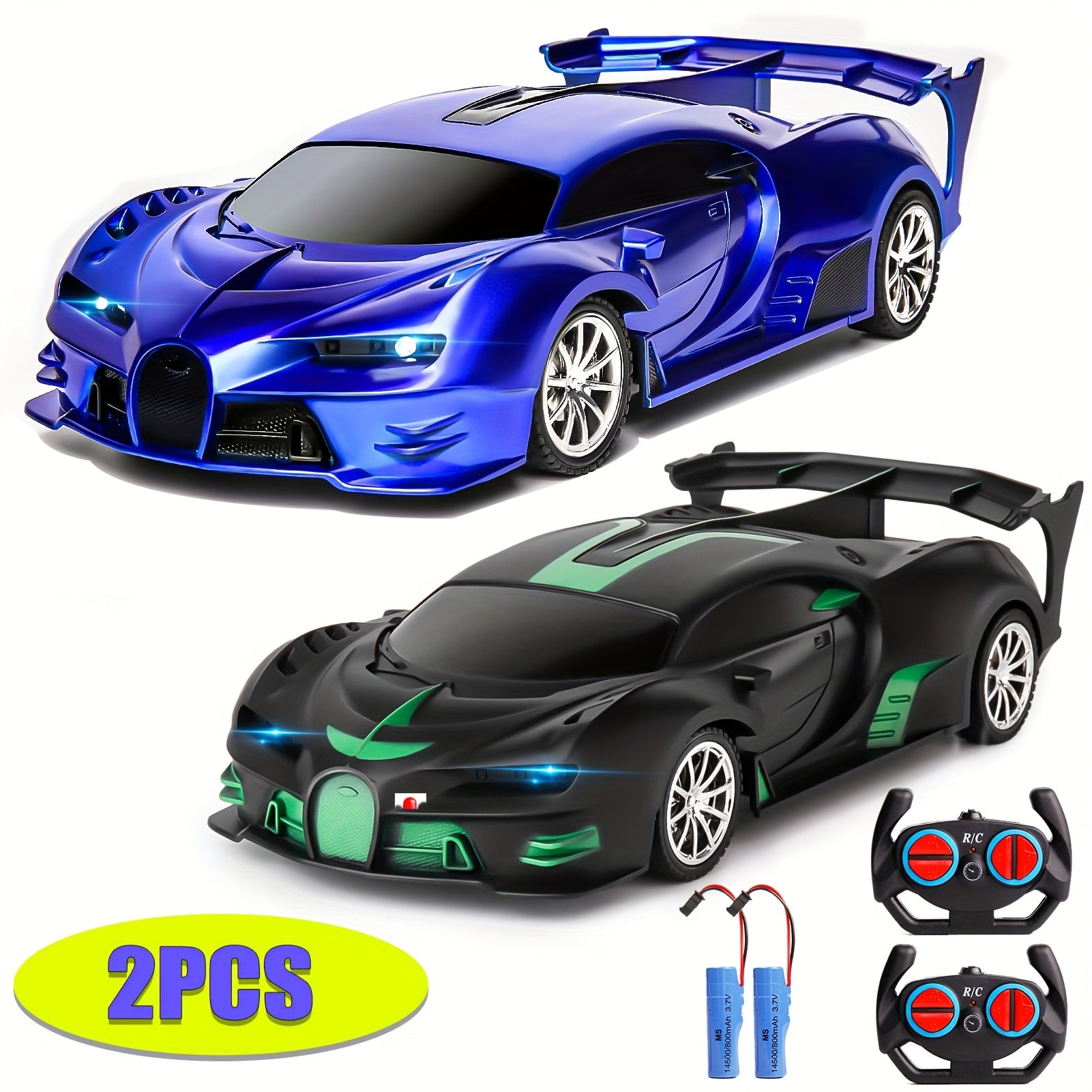 1pc 2pcs 1:18 High-Speed RC Cars, 2.4GHz Non-Interference, Multi-Player Compatible, LED Lights, Rechargeable Battery, Perfect Birthday\u002FChristmas Gift for Kids 6+
