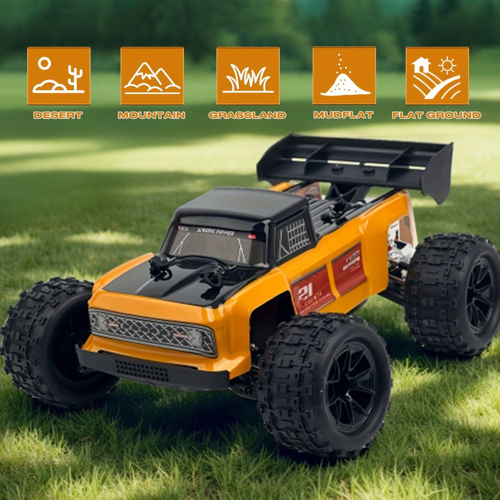 1:12 Electric 4WD All Terrain Off Road Hobby RC Car, 40KM\u002FH High Speed Climbing Truck, Aluminium Alloy Chassis, 2.4Ghz Remote Control, Supports Cars Racing Together, Birthday Christmas New Year Gift