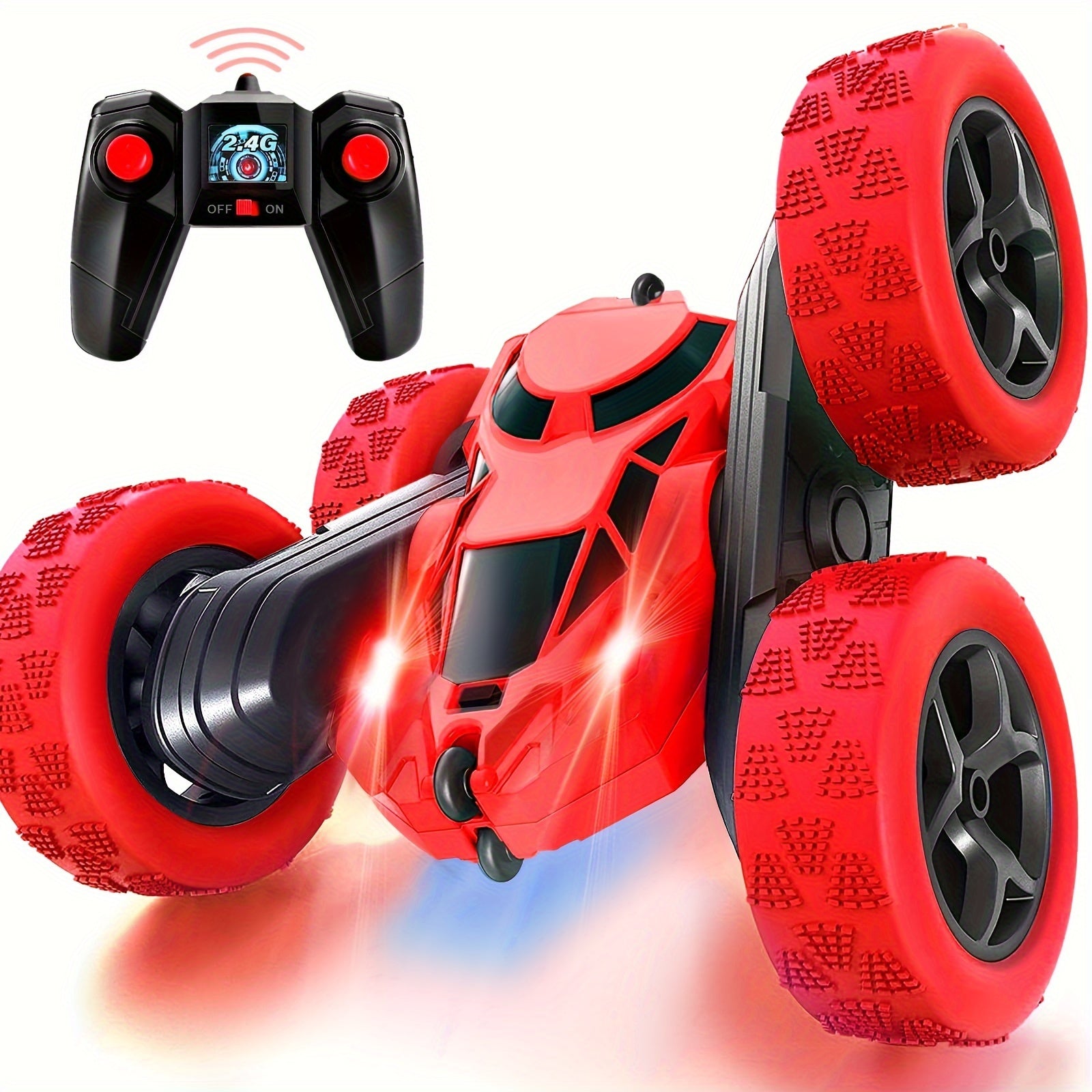 Remote Control Car Stunt RC Cars, 90 Min Playtime, 2.4Ghz Double Sided 360° Rotating RC Crawler With Headlights, 4WD Off Road Drift RC Race Car Toy For Boys And Girls Aged 6-12 Purple