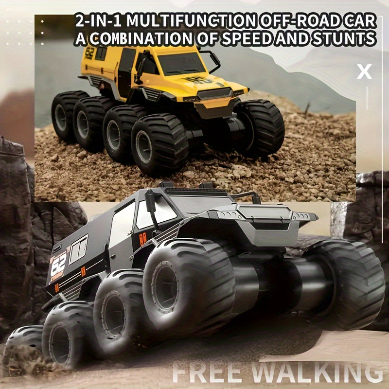 Four motor, eight wheel drive, eight wheeled off-road armored climbing remote control vehicle, amphibious, oversized body, strong power, Christmas, Halloween, Thanksgiving
