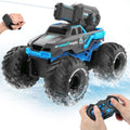 BEZGAR 1:16 Monster Truck Remote Control Car Amphibious RC OffRoad Pickup Boat with Shooting Splash 2.4GHz 4WD Waterproof Allterrian Pool Toy Vehicles Summer Gifts for Boys Girls Age 612
