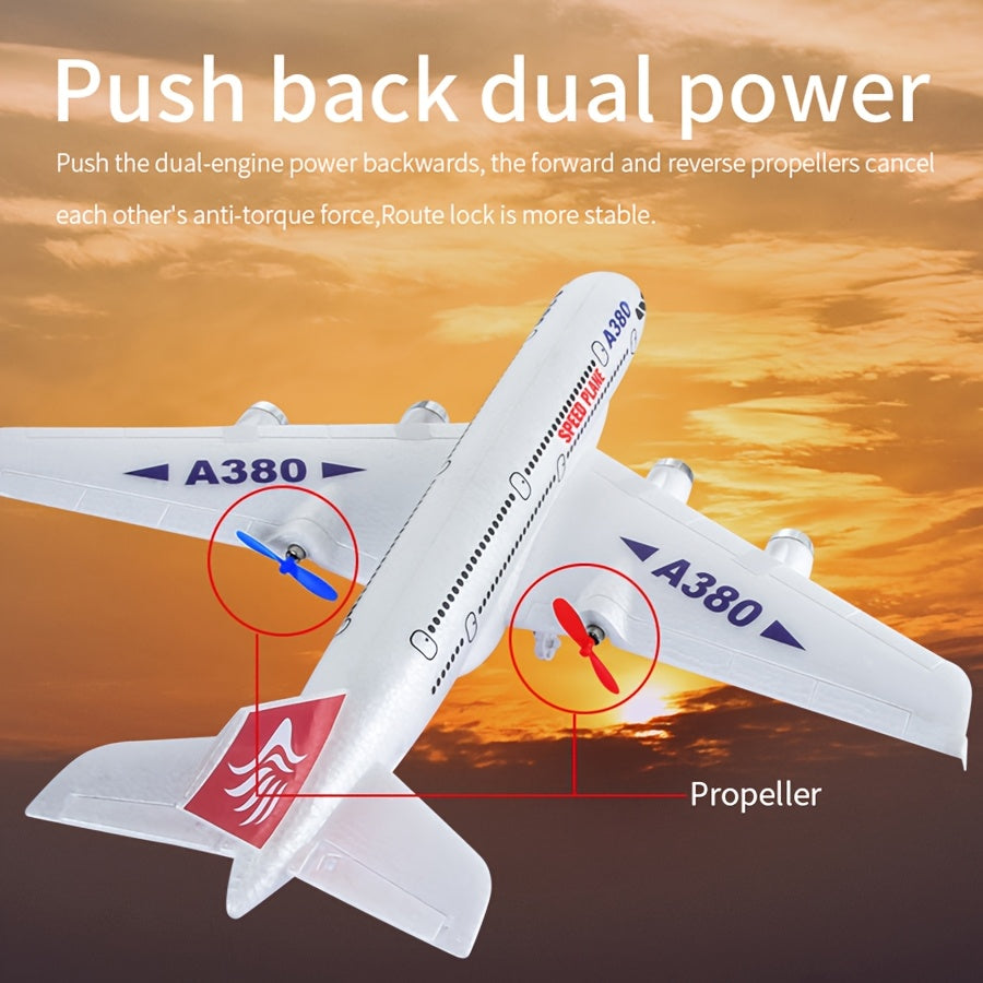 RC A380 Remote Control Aircraft, 2.4G 3CH Remote Control Aircraft, Suitable For Beginners, EPP Foam Fixed Wing Aircraft Glider Model Toy, Suitable For Children