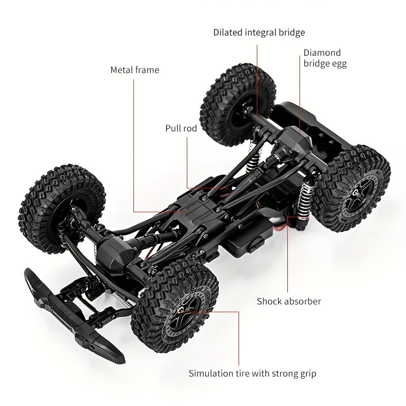 High-Torque RC Pickup Crawler 2025 High-Torque RC Pickup Crawler - Carbon Brushed Motor, Ultra-Low Center Chassis, Lightweight Vacuum Shell & Wide-Traction Axle System for All-Terrain Rock Climbing & Obstacle Dominance
