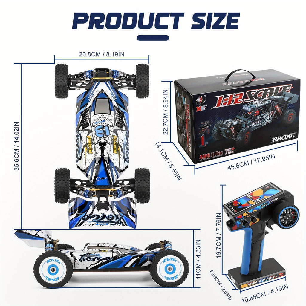 1:12 RC Car, 75KM\u002FH Remote Control Racing Car, 4WD Remote Control Car Professional Racing Car Brushless Electric High-speed Off-road Drift Remote Control Toy Boy Adult Birthday Gift, Holiday Gift