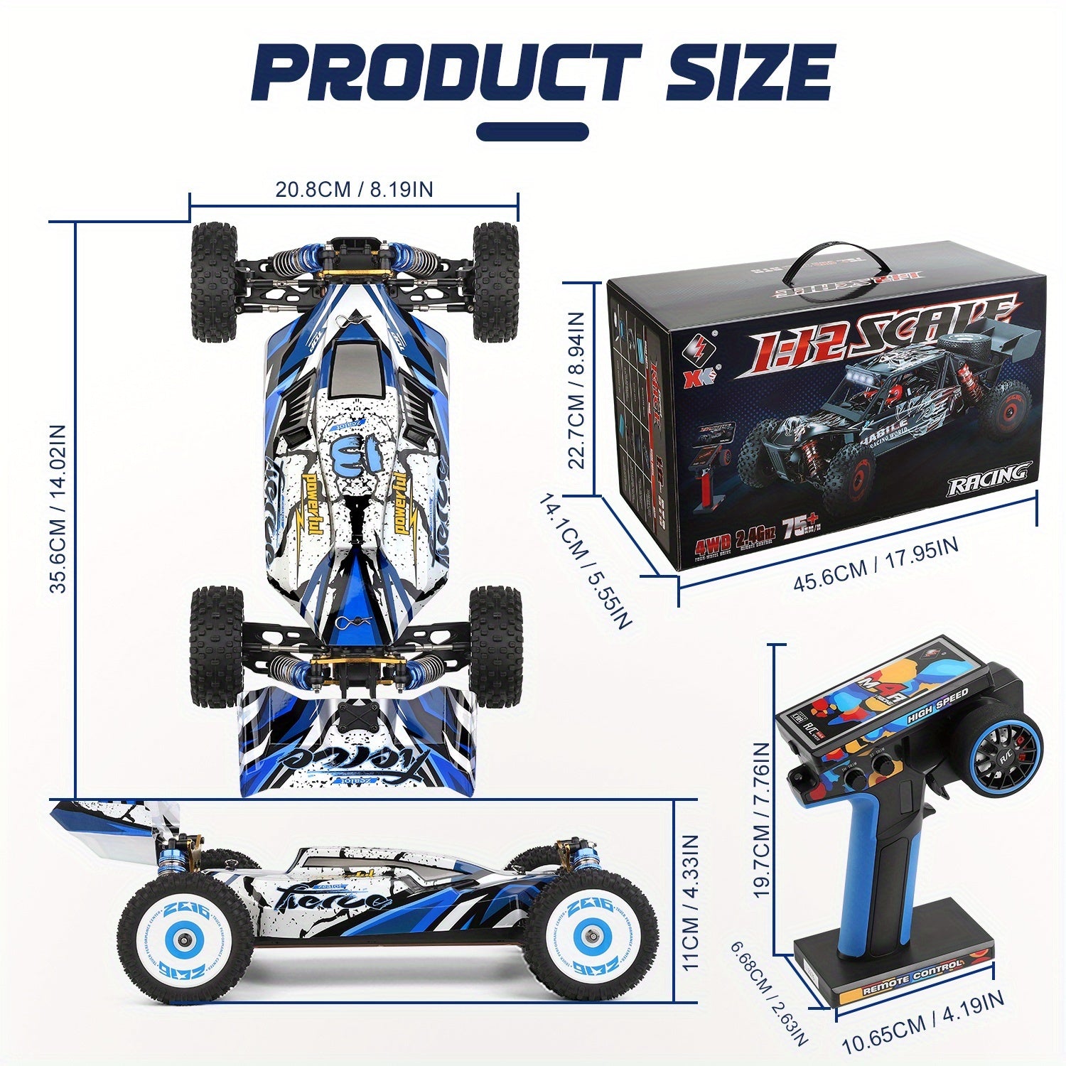 1:12 RC Car, 75KM\u002FH Remote Control Racing Car, 4WD Remote Control Car Professional Racing Car Brushless Electric High-speed Off-road Drift Remote Control Toy Boy Adult Birthday Gift, Holiday Gift