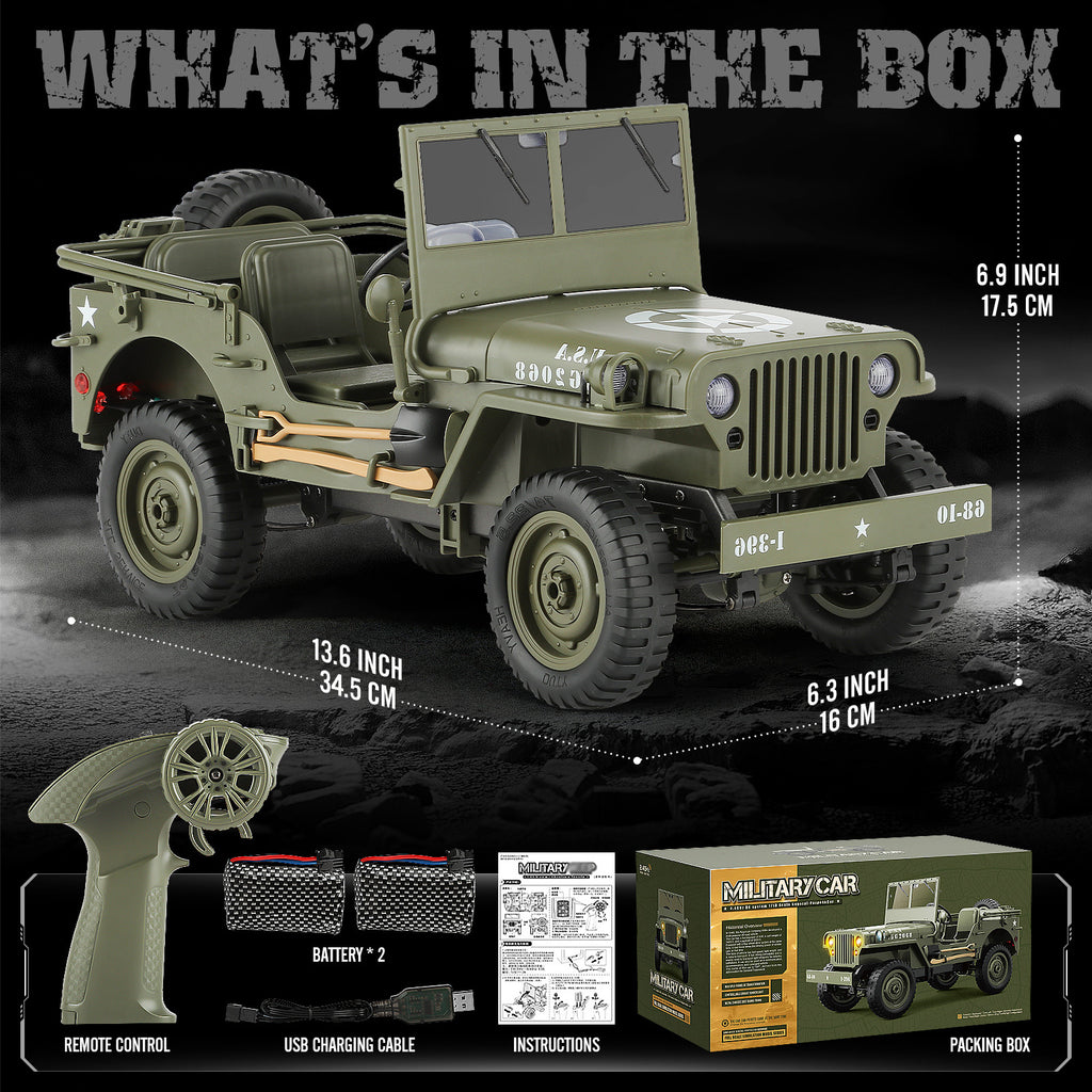 Proportional Remote Control Car Collection Level RC Vehicle 4x4 Off Road Truck With 2 Rechargeable Batteries 4WD For All Terrain Big Car Gifts For Boys And Youth