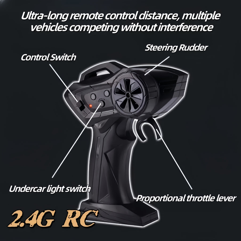 1:20 Scale 2.4G High-speed Racing Car, 20Km\u002FH High-speed Off-road Drift Car, 4WD RC Drift Car With Drift Tires, Road Barriers And LED Lights, Ideal Birthday Or Holiday Gifts For Boys And Girls