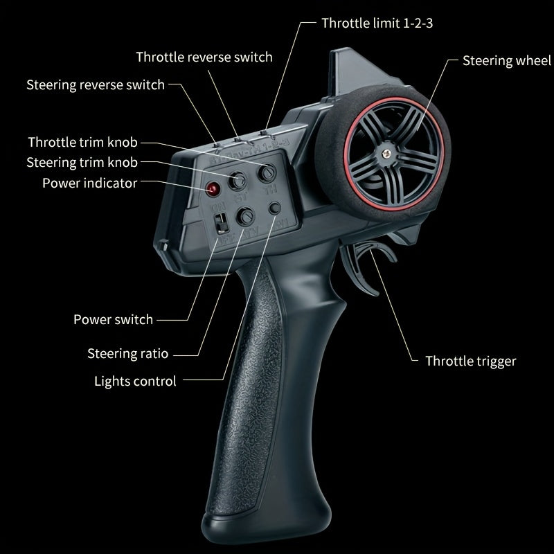 1\u002F18 Full Scale RC Rock Crawler RC Truck 4x4 Off Road Remote Control Car 3 Speed Adjustment 370 Brushed Motor with Led Light Hobby Toy for Adult 12km\u002Fh