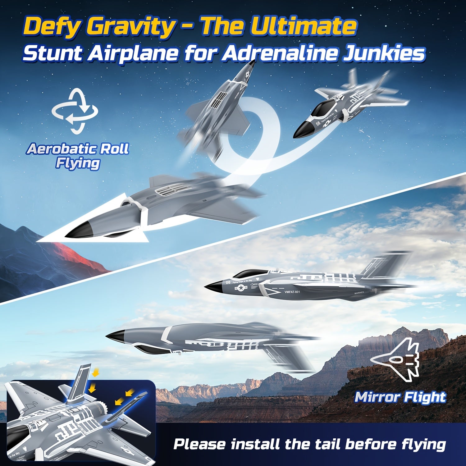 Advanced Fighter Jet Toy 4CH Brushless EDF Fighter Jet with Action Figure | 2.4GHz Glider Aircraft, 6-Axis Gyro, RTF Easy Fly EPP Hobby Toy for Collectors & Advanced Pilots