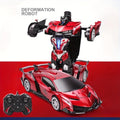 Transformer RC Car, 1:10 Super Large Size Toy Car Rechargeable Battery Can Be Used for 60 Minutes, Transforming Robot, 2.4GHz Gesture Sensing Single Button Transforming, The Perfect Toy Christmas Gift