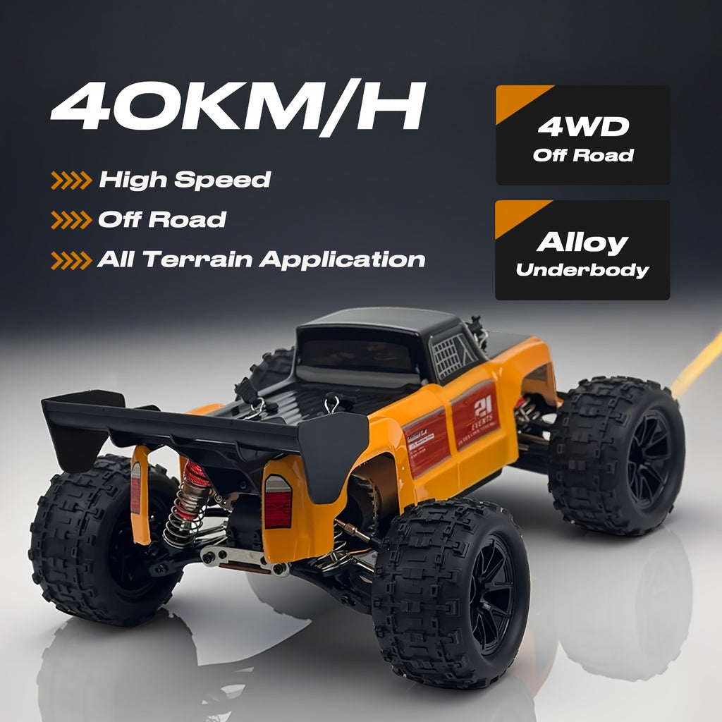 1:12 Electric 4WD All Terrain Off Road Hobby RC Car, 40KM\u002FH High Speed Climbing Truck, Aluminium Alloy Chassis, 2.4Ghz Remote Control, Supports Cars Racing Together, Birthday Christmas New Year Gift