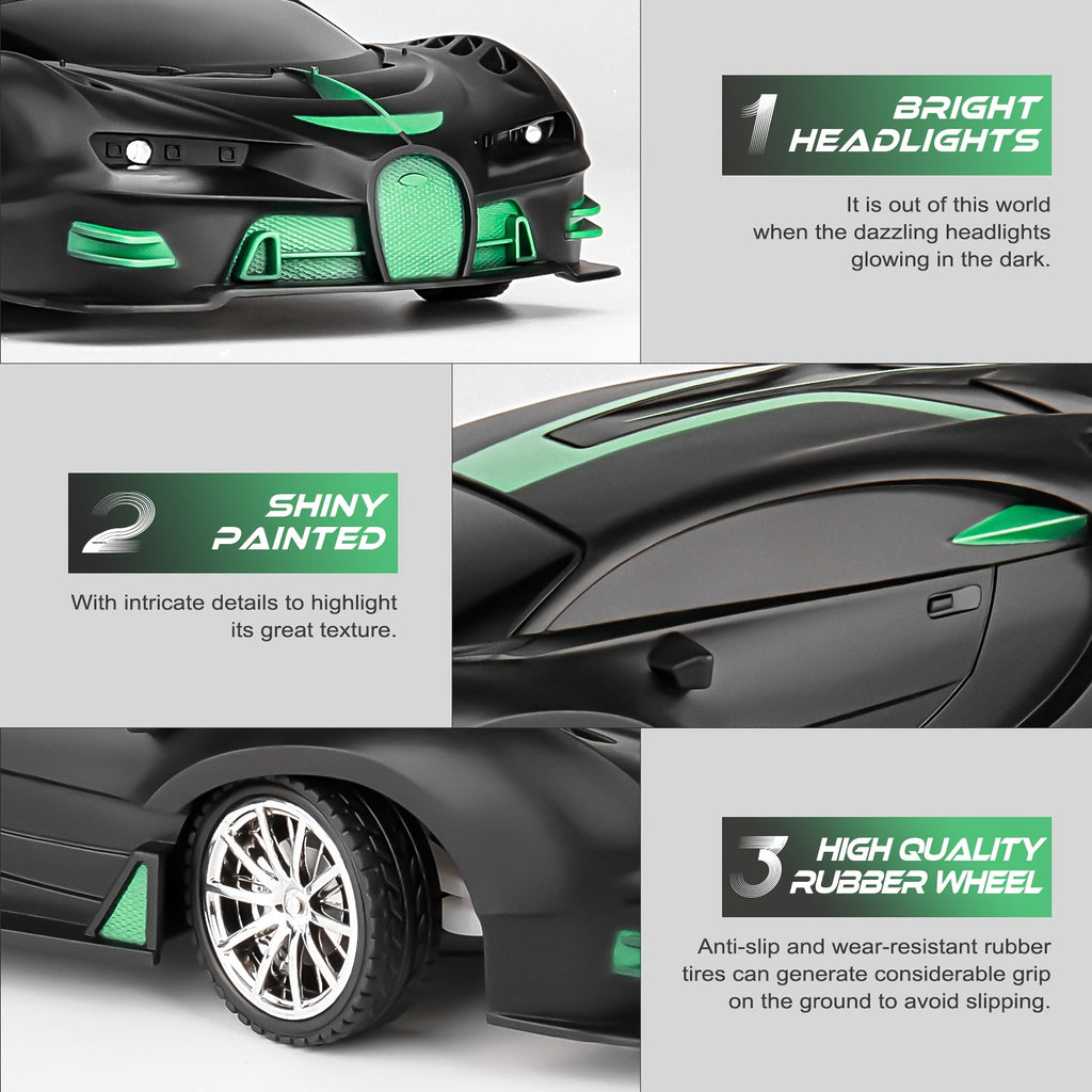 1pc 2pcs 1:18 High-Speed RC Cars, 2.4GHz Non-Interference, Multi-Player Compatible, LED Lights, Rechargeable Battery, Perfect Birthday\u002FChristmas Gift for Kids 6+