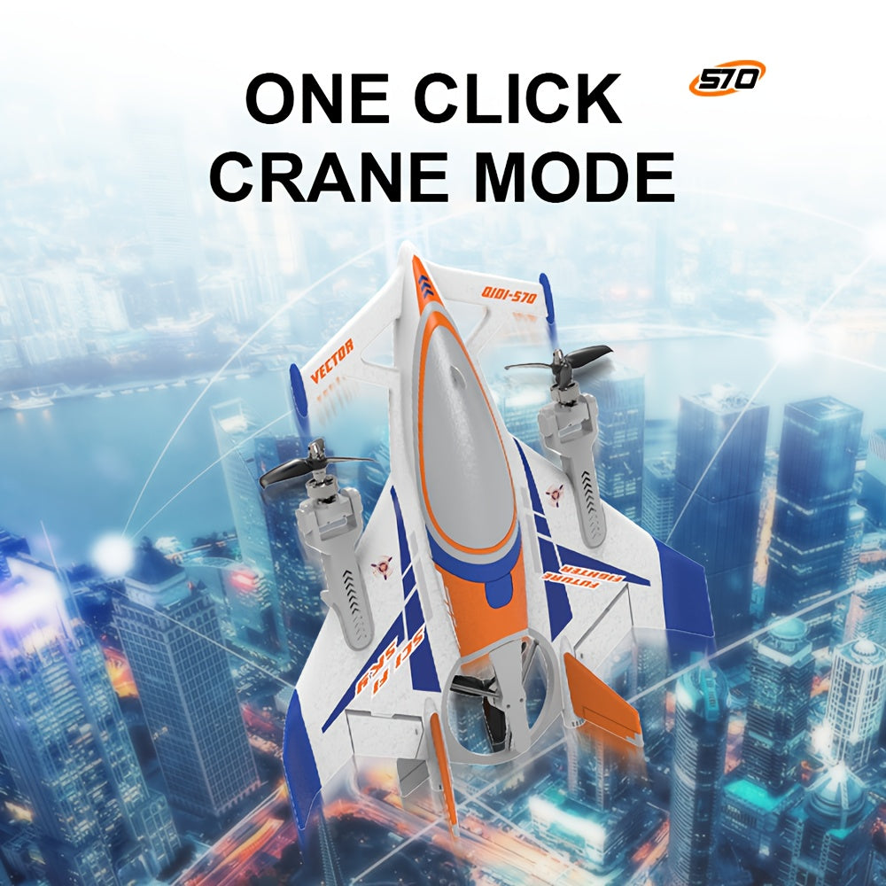 Aircraft QIDI570 RC Plane 8CH Brushless Motor Remote Control Airplane Fixed Wing Electric Flying Stunt Glider 3D\u002F6G RC Helicopters Toys for Youngsters Boys Gift