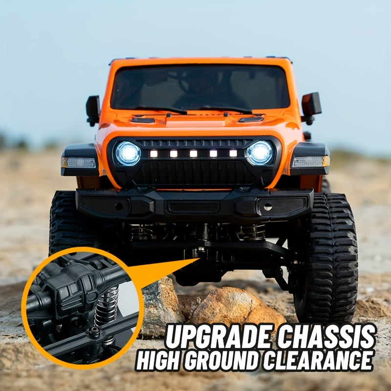 1\u002F18 Full Scale RC Rock Crawler RC Truck 4x4 Off Road Remote Control Car 3 Speed Adjustment 370 Brushed Motor with Led Light Hobby Toy for Adult 12km\u002Fh
