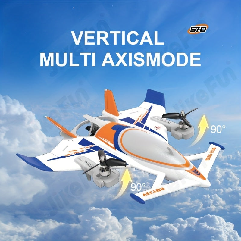 JIKEFUN QIDI570 2.4GHz 8CH Brushless RC Airplane - 3D\u002F6G Mode Fixed Wing Electric Glider With LED Lights, Remote Control Stunt Plane For Adults (Gift Ready)