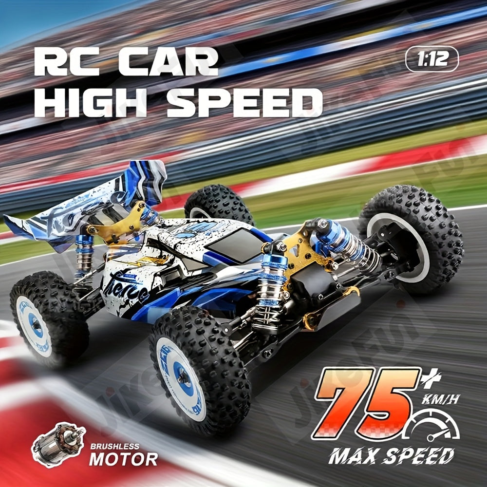JIKEFUN 124017 75KM\u002FH 4WD RC Car Professional Racing Car Brushless Electric High Speed Off-Road Drift Remote Control Toys for Boys with 2 Batteries