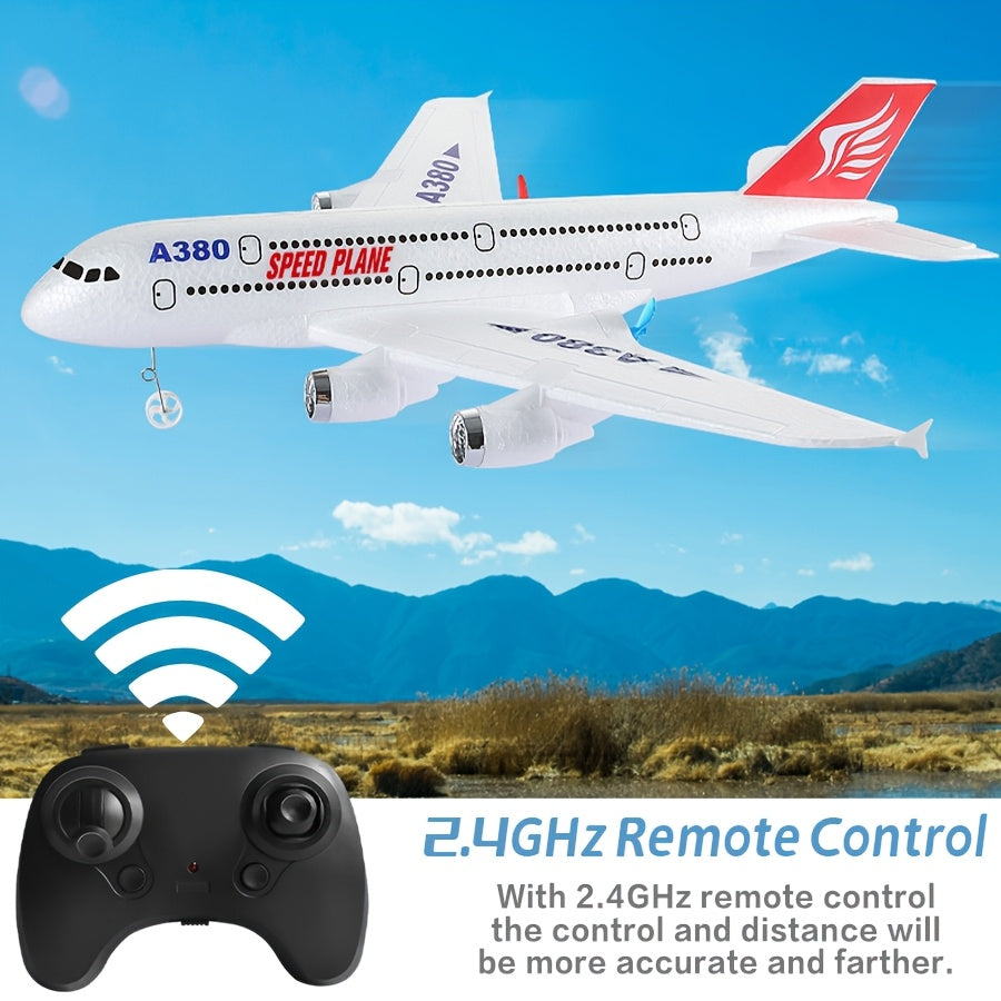 RC A380 Remote Control Aircraft, 2.4G 3CH Remote Control Aircraft, Suitable For Beginners, EPP Foam Fixed Wing Aircraft Glider Model Toy, Suitable For Children