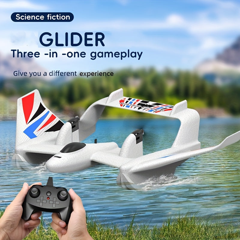 BM21 Remote Control Aircraft Glider Aircraft Model Sea, Land And Air Three Modes Can Take Off On The Water Surface, Ground Gliding In The Air, Fixed Wing Foam Fighter Jet Christmas Halloween Gift