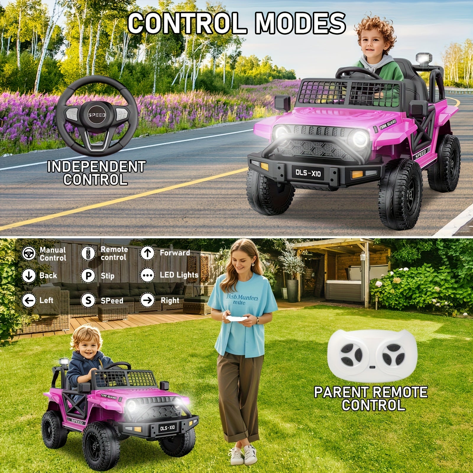 12V7AH Children's Remote Control Car, Children's Music Player, Shock Absorption System, Electric SUV, Suitable for Birthday Gifts And Various Holiday Gifts for Boys And Girls Aged 3-8