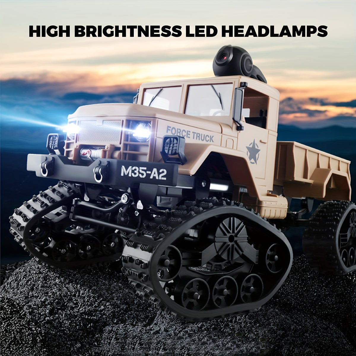 RC Hobby Toys Military Truck Off-Road Sport Cars 4WD 2.4Ghz All Terrain Vehicle with Wi-Fi HD Camera Gifts for Kids And Adults, Rc Car Racing, Rugged Design, Dynamic Styling, Lightweight Construction, Battery, Remote Control Car, Hobbyist Collectors, Outd
