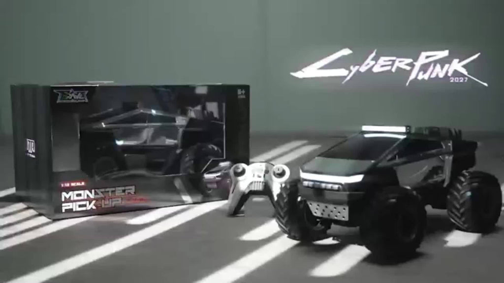 Truck Toy, Remote Control Car 4WD Off-Road, All-Terrain Remote Truck with LED Lights and Music Monster Truck Toy 2.4GHz Vehicle Gift for Boys\u002FGirls Over