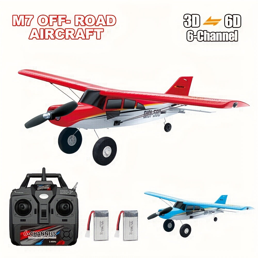 M7 Off-road RC Plane 6-Channel Brushless Remote Control Airplane with Fixed Wing and 6-Axis Gyro for 3D Stunts, EPP Foam Aircraft Model