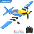 VOLANTEXRC RC Plane 4 Channel P51D Mustang Remote Control Airplane Fighter RTF With 6-Axis Gyro 3 Modes Easy To Fly 2.4GHz Radio Controlled Aircraft For Beginners, Boys & Adults (Blue)
