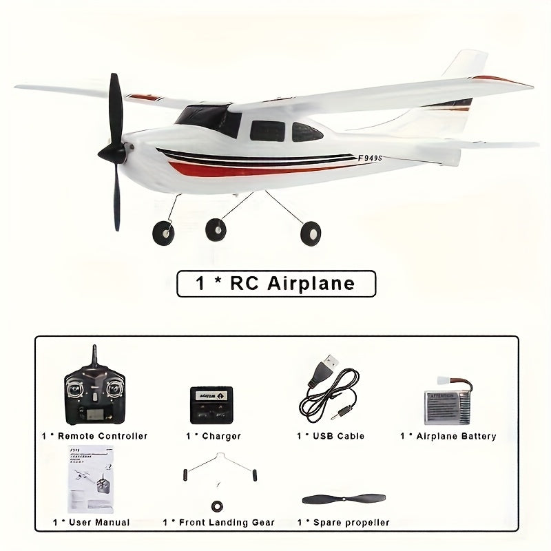 Remote Control Airplane - 2.4GHz 3 Channel Remote Control Glider Aircraft Toy with 6-Axis Gyro Stabilizer, Outdoor Foam Remote Control Airplane Suitable for Enthusiasts