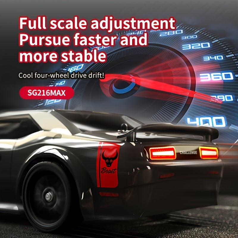 70km\u002Fh Electric 4WD Remote Control Off-Road Sports Car with Brushless Motor, Metal Upgrades & Hardcore Drift - Wi-Fi Enabled, Cool LED Lights, Durable Plastic Construction - Beginner-Friendly Gift for Men (Black), Remote Control Car, Aggressive Desig