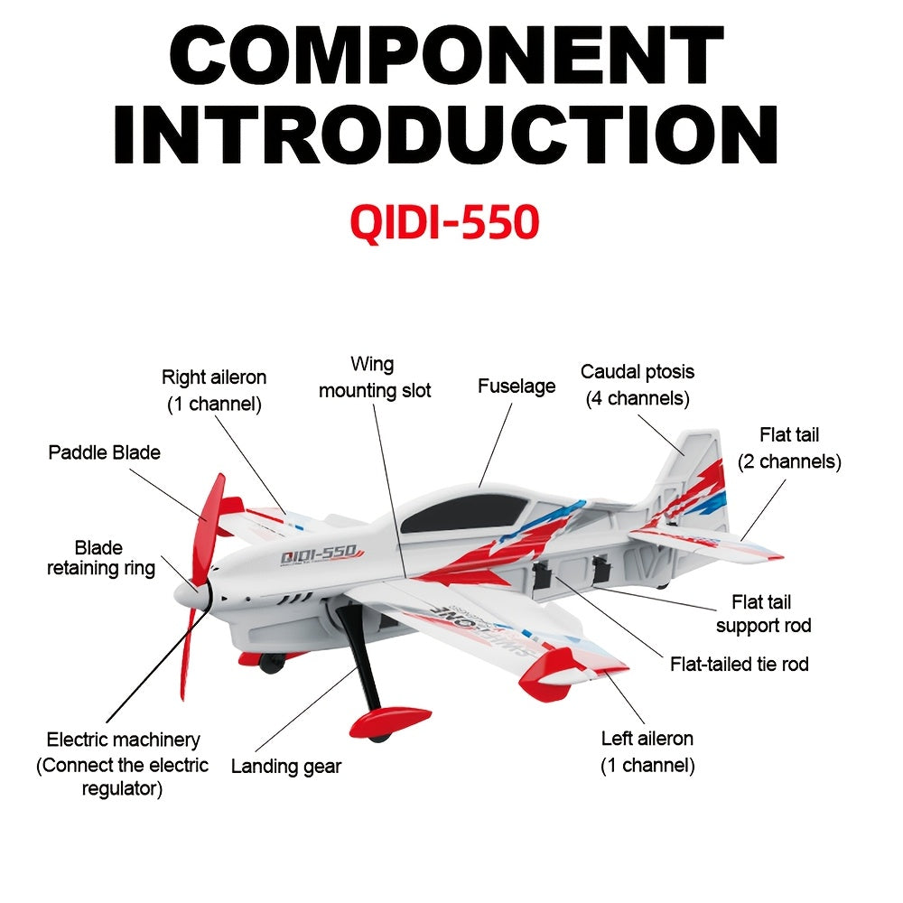 6CH RC Planes Brushless Motor Remote Control Aircraft One-Key Hanging Stunt Airplane RC Glider Toys For Beginner And Experienced With Two Batteries