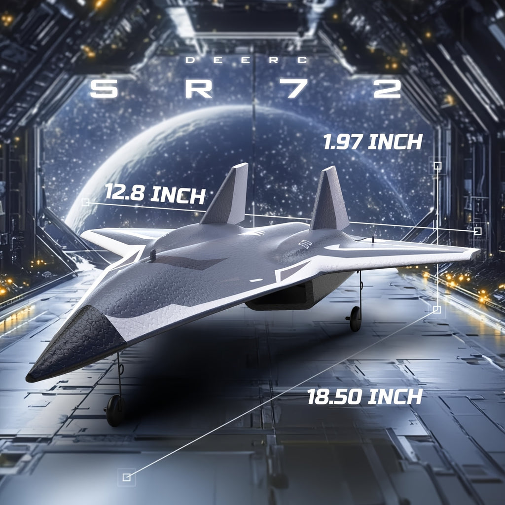 DEERC RC Plane DEERC 4CH Remote Control Jet with Twin Ducted Fans, 3 Flight Modes, 2 Brushed Motors, 2.4GHz RTF Glider for Advanced Players & Model Collector