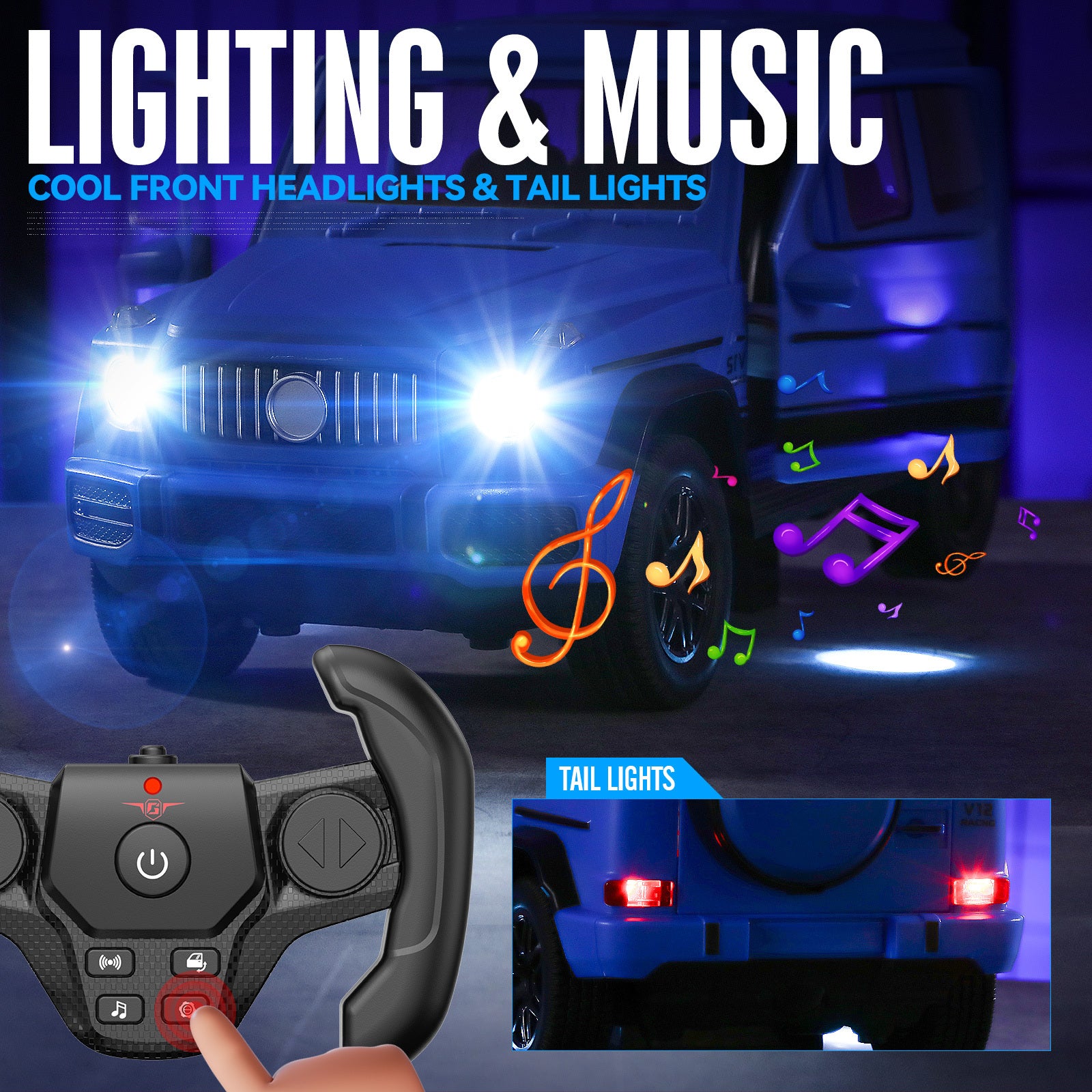 Big Remote-controlled Car Off-road Vehicle Gesture Sensing RC Cars electric Door Opening with LED lights Children's Toy RC Car Oversized 6-12 Year Old Boy Birthday Gift