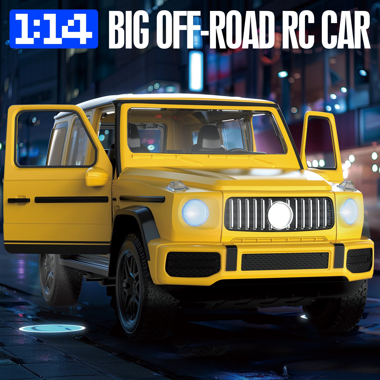 Big Remote-controlled Car Off-road Vehicle Gesture Sensing RC Cars electric Door Opening with LED lights Children's Toy RC Car Oversized 6-12 Year Old Boy Birthday Gift