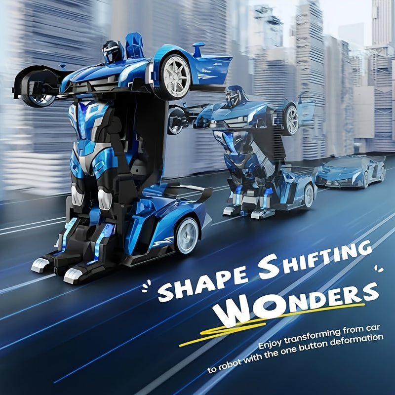 Transformer RC Car, 1:10 Super Large Size Toy Car Rechargeable Battery Can Be Used for 60 Minutes, Transforming Robot, 2.4GHz Gesture Sensing Single Button Transforming, The Perfect Toy Christmas Gift