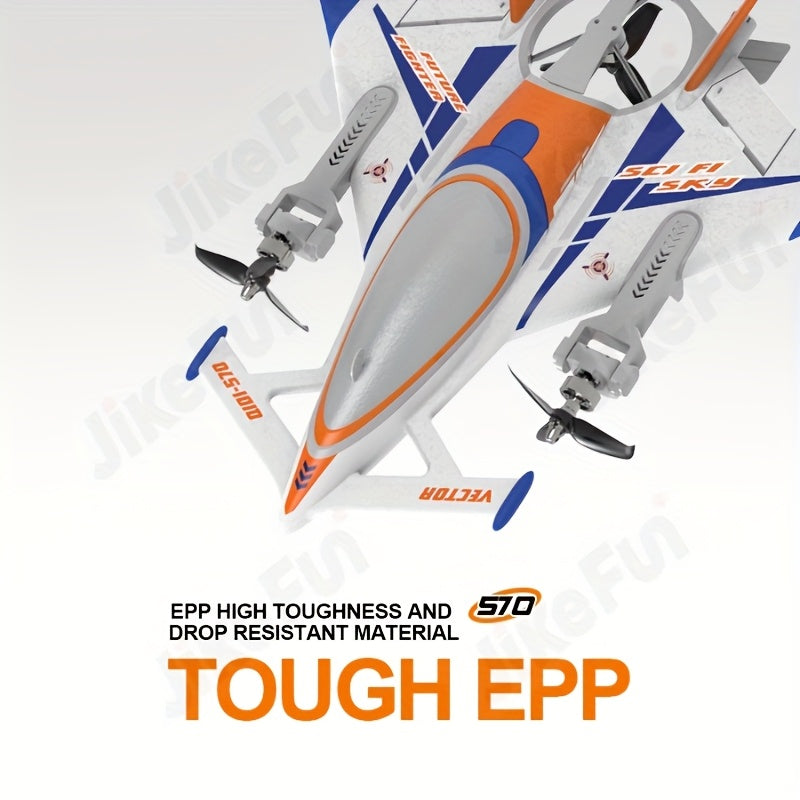 JIKEFUN QIDI570 2.4GHz 8CH Brushless RC Airplane - 3D\u002F6G Mode Fixed Wing Electric Glider With LED Lights, Remote Control Stunt Plane For Adults (Gift Ready)