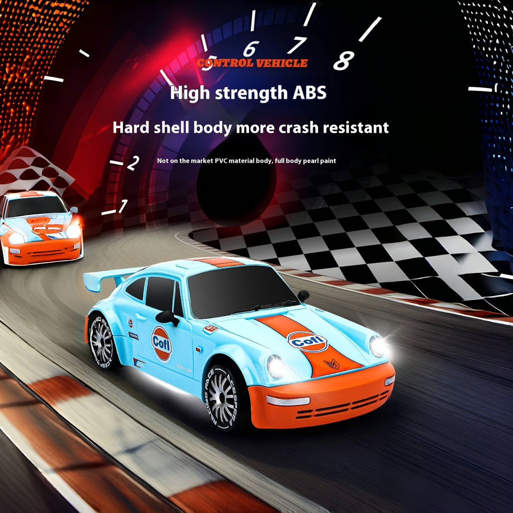 1:20 Scale 2.4G High-speed Racing Car, 20Km\u002FH High-speed Off-road Drift Car, 4WD RC Drift Car With Drift Tires, Road Barriers And LED Lights, Ideal Birthday Or Holiday Gifts For Boys And Girls