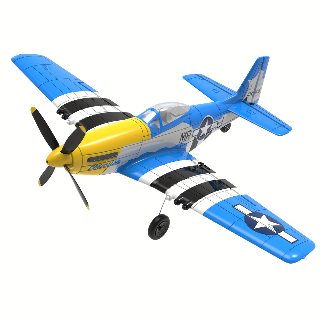 VOLANTEXRC RC Plane 2.4Ghz 4CH RC Airplane Ready to Fly P51 Mustang WWII Remote Control Plane for Beginners with Xpilot Stabilization System One Key Aerobatic (761-5 RTF)