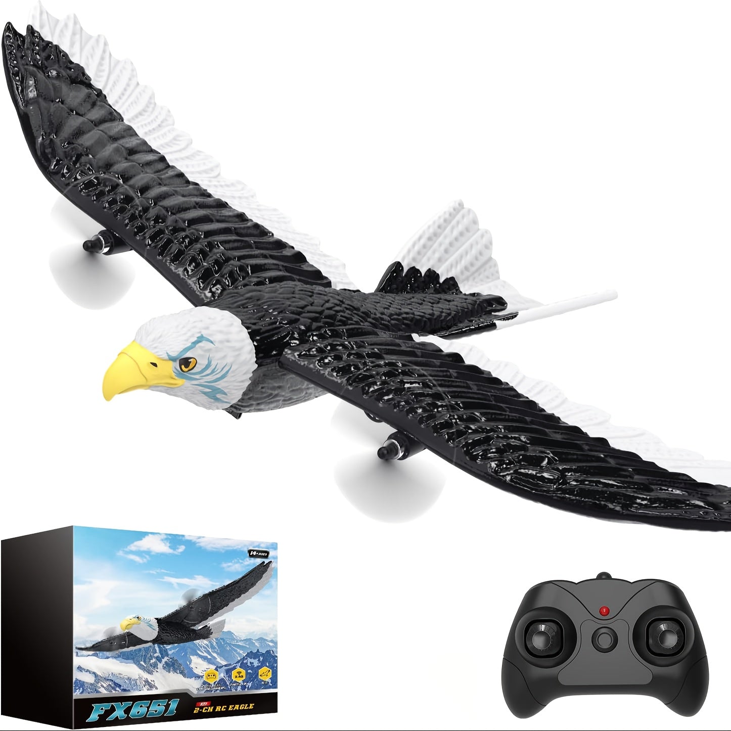 DEERC Handcrafted Model Plane, Collectible Eagle Aircraft Model, Exquisite Display Piece with Detachable Parts & Detailed Design, Easy to Fly for Beginners Adults Youngsters Boys