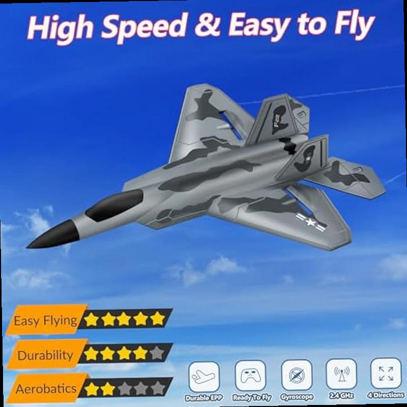 HAWK S WORK 2 CH RC Airplane F 22 Plane Ready to Fly 2 4GHz Remote Control Easy to Fly RC Glider for Kids Beginners