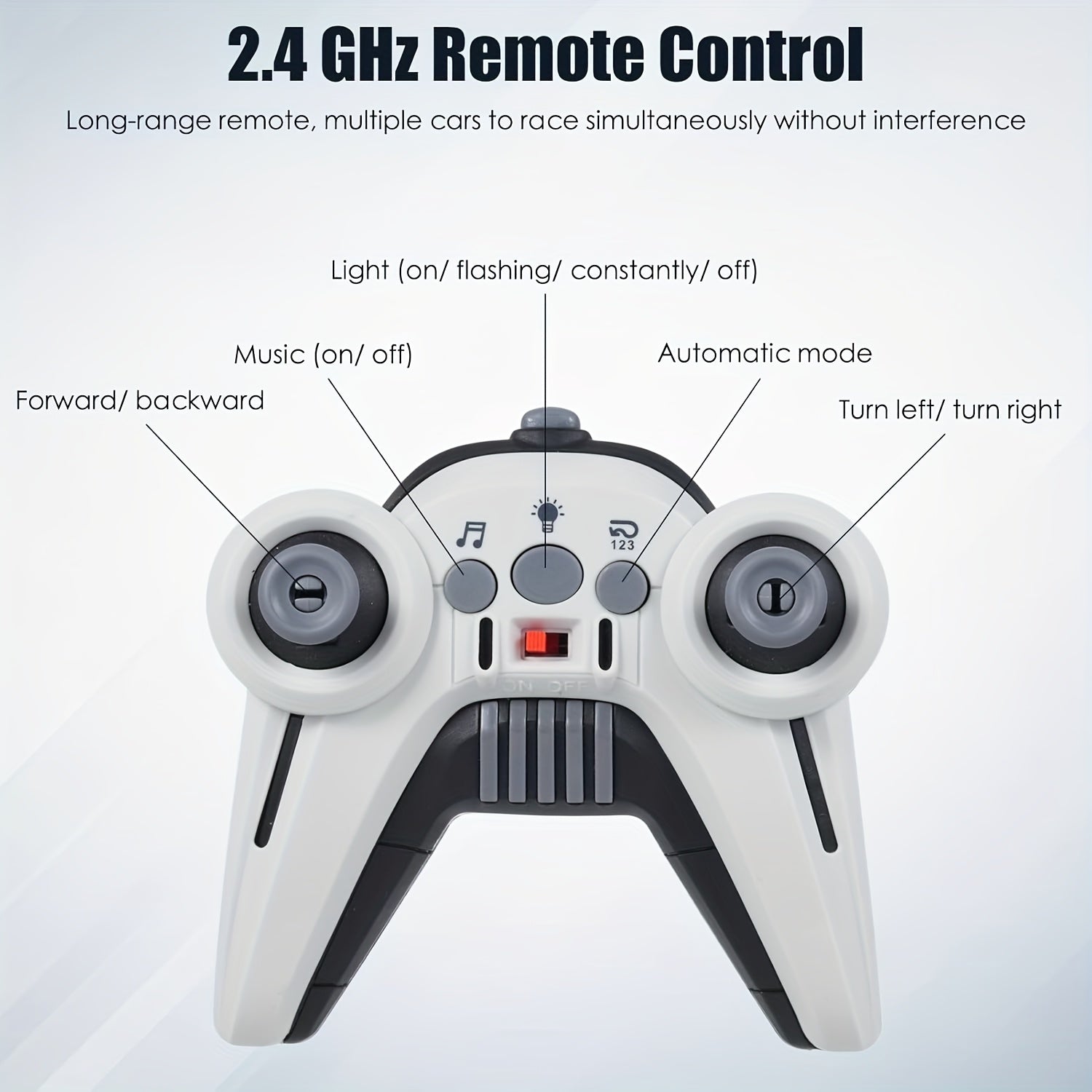 Truck Toy, Remote Control Car 4WD Off-Road, All-Terrain Remote Truck with LED Lights and Music Monster Truck Toy 2.4GHz Vehicle Gift for Boys\u002FGirls Over