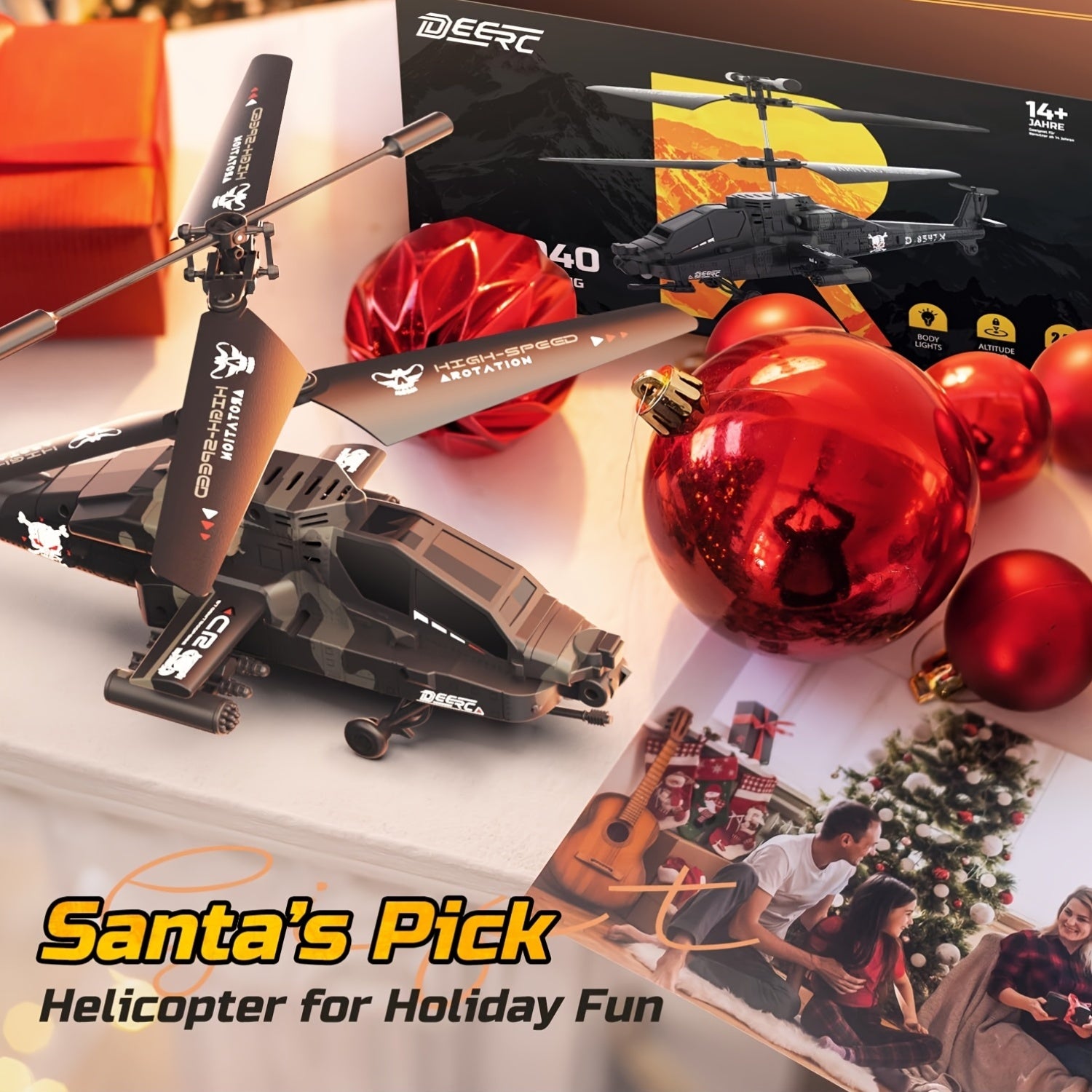 DEERC RC Model, Exquisite Aircraft, 2, 4GHz Remote-controlled Aircraft With LED Lights, Altitude Hold, And 26 Minutes Of Flight Time, Collector And Enthusiast, Birthday Gift